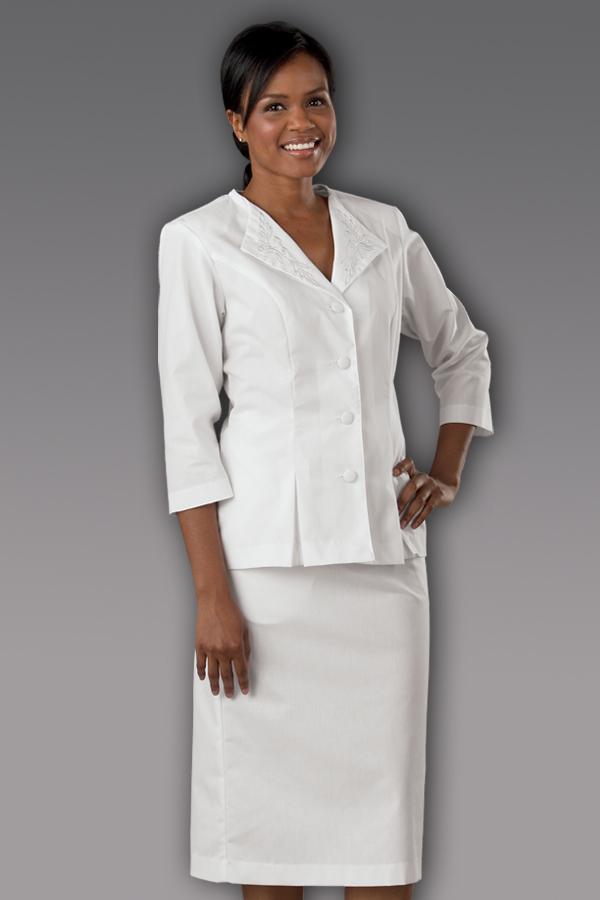 3/4 Slv Embroider Collar Suit