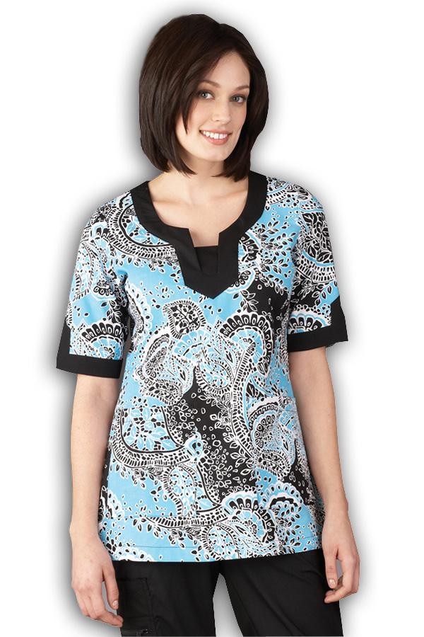 Tina Tunic Pop Print Jamaican Blue
