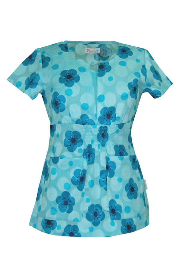 Chloe Pocket Full Of Posies Blue scrub top