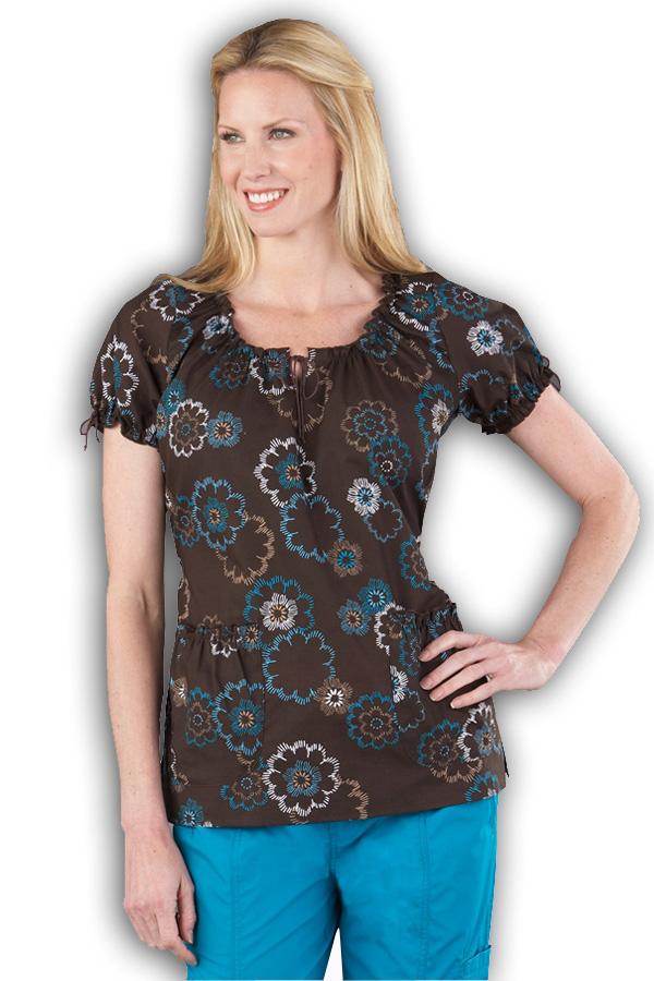 Caroline Print Autumn Starburst scrub top