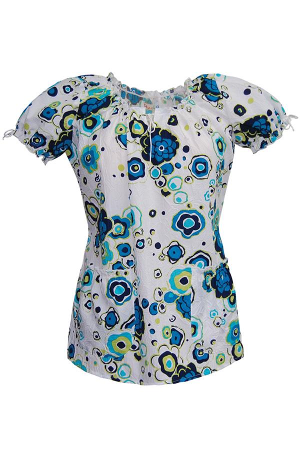 Caroline Print Floral Crush Navy scrub top