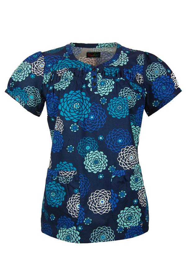 Heidi Webbed Floral scrub top