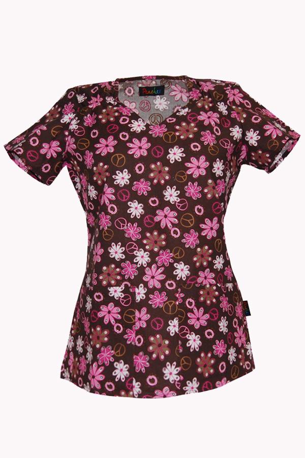 Liz Peace Out Print scrub top