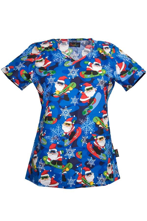 Liz Xtreme Santa scrub top