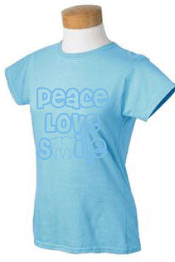 Peace Love Smile T-scrub shirt