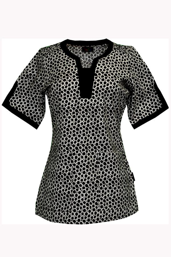 Savannah Bold & Chic Black scrub top