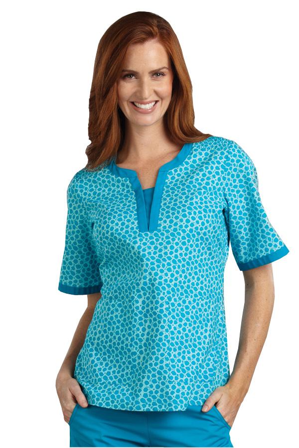 Savannah Bold & Chic Peacock scrub top