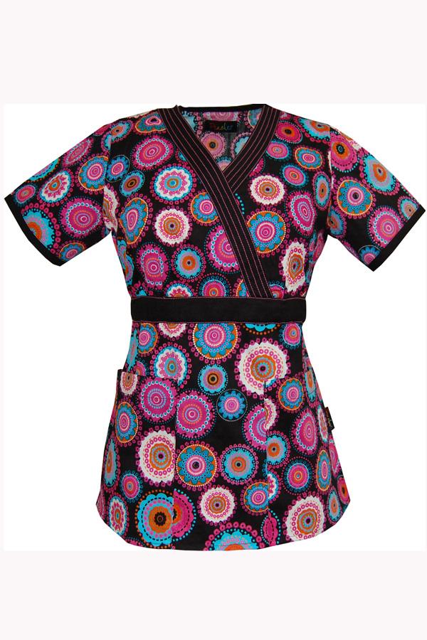 Vivian Colorful Kaleidoscope scrub top