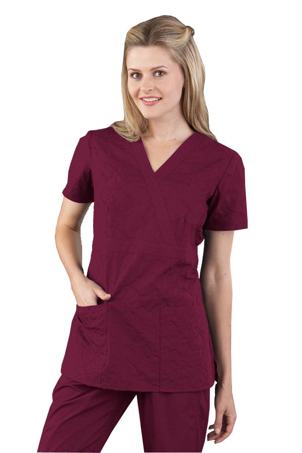Vivian Curly Q Wine scrub top
