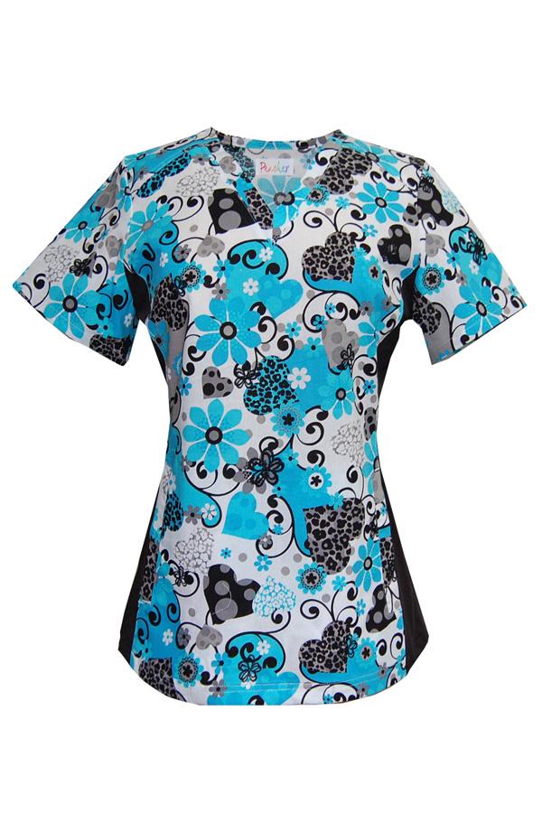 Abby Print  Floral Spots scrub top