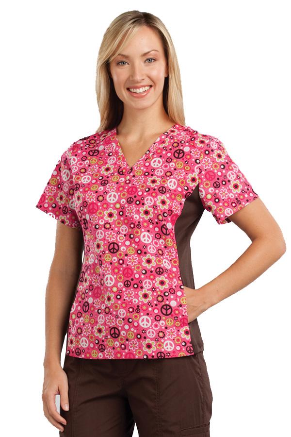 Abby Print  Peaceful Garden scrub top