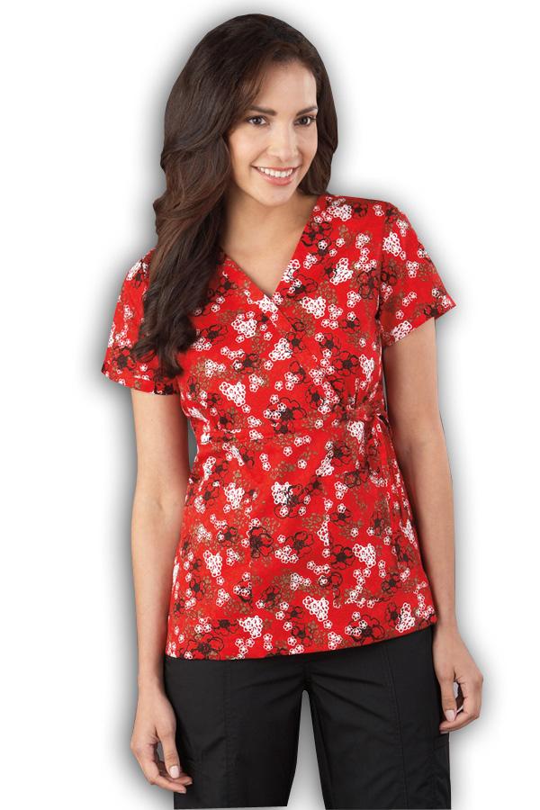 Kara Cinnamon Dream Floral scrub top