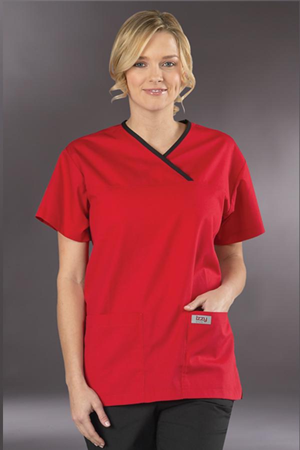 Crossover scrub top