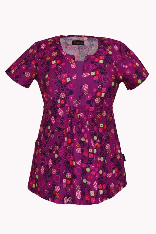 Chloe Print Circle Expressions scrub top
