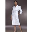 3/4 Slv Embroidered Waist Dress