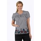 Heidi Check N Florals scrub top