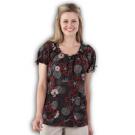 Caroline Print Enchanting Autumn Black scrub top