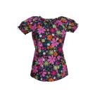 Caroline Print Funky Flowers scrub top