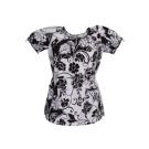 Caroline Print Black And White Couture scrub top