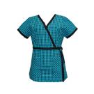 Kara Check N' Out Jamaican Blue scrub top