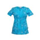 Veronica Blac/Whit Blooms Jamaican Blue scrub top