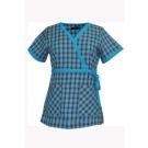 Kara Pizzazz Plaid scrub top