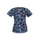 Sandy Chipper Floral Blue scrub top