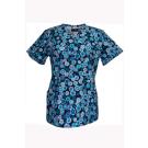 Sandy Circle Of Nature Blue scrub top