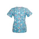 Sandy Playful Penguins scrub top