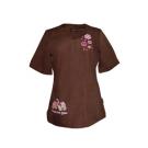 Savannah W/Screen Prt Peace Love Heal Espresso scrub top