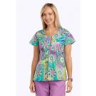 Chloe Print Flutter Medallion scrub top