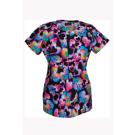 Chloe Print Hippie Hearts scrub top