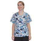 Amy Floating Bubbles White scrub top