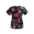 Amy Webbed Floral Brights scrub top